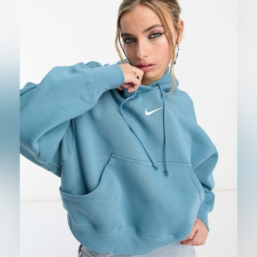 Nike Swoosh Women's Sportswear Phoenix Fleece Crop Oversize Pullover Hoodie